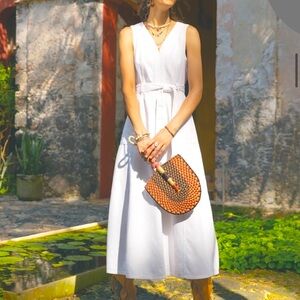 White poppy denim dress. Sz 4. Sundance